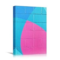 Canvas Wall Art Geometrical Patterns Abstract Colorful Geometric Hallway Minimalist Mixed Media Multicolor Patterns - 12x18 inches