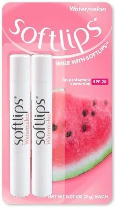 Softlips Lip Protectant SPF 20 Watermelon 0.07 oz, 2-Count (Pack of 2)