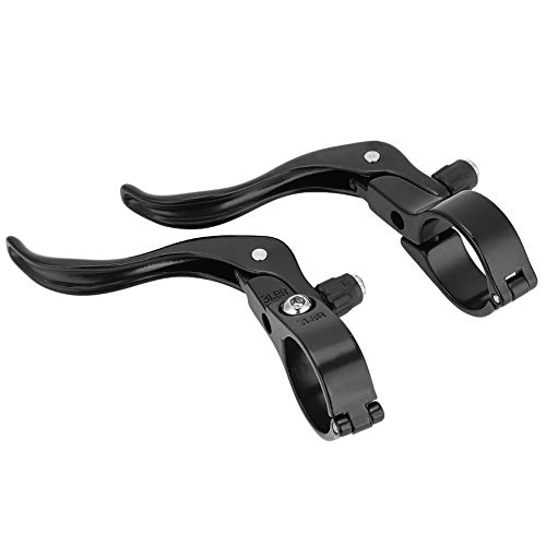 Keenso Bike Brake Levers, Lightweight Aluminum Alloy Road Bike Bicycle Brake Lever Set 31.8mm Accessory 1 Pair Black Silver(Black) Bicycles and accessories Riding