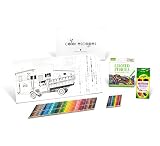 Crayola Color Escapes Coloring Pages & Pencil Kit, Americana Edition, 12 Premium Pages, 12 Watercolor Pencils, 50 Colored Pencils, Adult Coloring, Art Activity Set