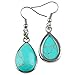 SUNYIK Green Howlite Turquoise Teardrop Dangle Earrings with Fishhook