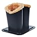 Gracallet® High Quality Black Pu Leather Eyeglasses Holder Stand with Light Brown Color Plush Lined