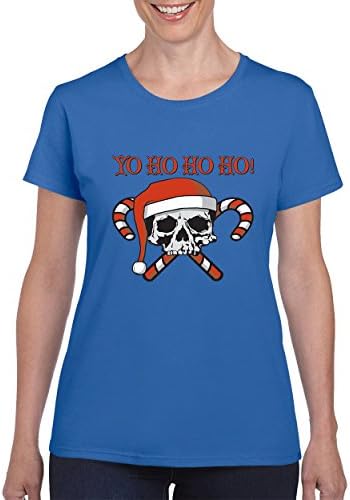 Yo Ho Ho Ho! Skeleton Head and Candy Sticks Ugly Women's Round Neck T-Shirts