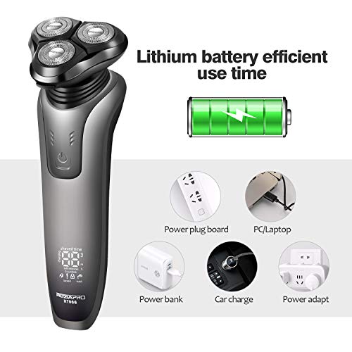 Electric Razor for Men Beard Trimmer 4in1 3D Floating Rotary Shaver Nose & Ear Trimmer Hair Clippers Cordless Facial Cleaning Brush Waterproof USB Charging
