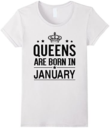 Women's Queens Are Born In January Women's White T-Shirt Medium White