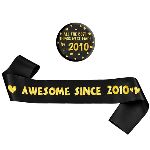 16th Birthday Sash Black Gold