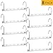 Meetu Space Saving Metal Clothes Hangers 6X2 Slots Magic Hook Design Closet Organizer (Pack of 8)