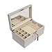 Brouk & Co Women's Stackable Lacquer Jewelry Box and Tray 12”X7 1/8”X 5 1/8” Silver