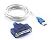 SABRENT USB 2.0 to Parallel Printer Cable [Colors May Vary] (USB-DB25F)
