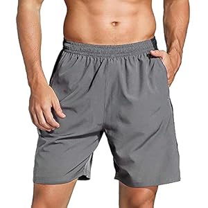Mantimes Mannen Running Shorts 7? met rits zakken sneldrogende ademende workout atletische actieve gym shorts