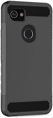 Google Pixel 2 Case Ferlinso Drop Protection Heat Dissipation Dual Layer Hybrid Armor Defender Carbon Fiber Design Potective Case for Google Pixel 2-Black