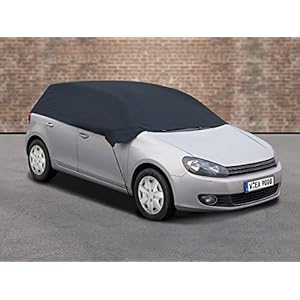 APA 38517 Half-garage Auto XL, autoafdekking, autozeil, polyester, weerbestendig, blauw