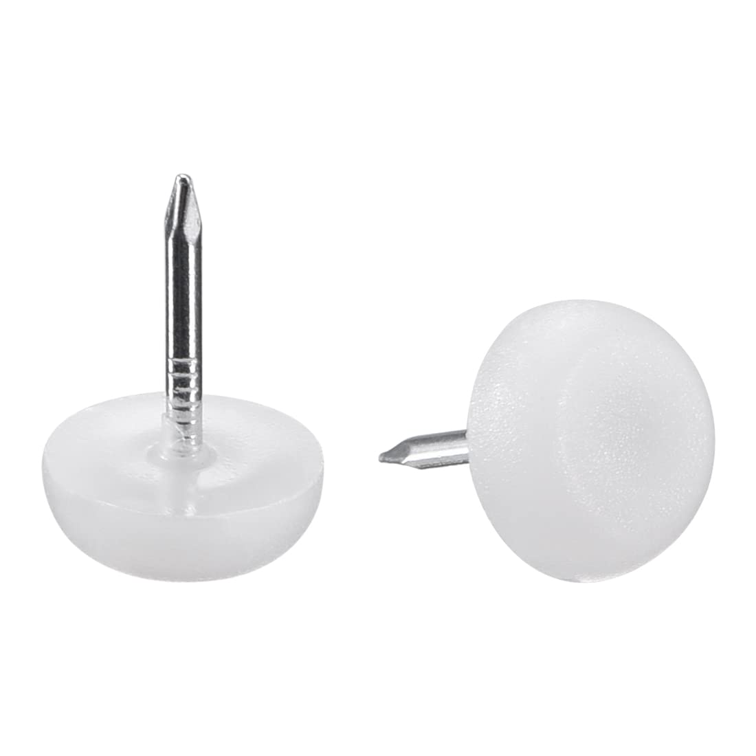 sourcing map Furniture Feet Nail Plastic Glide Nails Chair Table Leg Protector Pads 12mm Dia White 80pcs