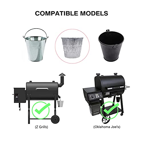 Entsong 20 Pack Foil Grease Bucket Liner, Compatible with Traeger Wood