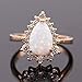 ZIS New Design White Fire Opal Water Drop 18K Gold Plated CZ Stone Engagement Jewelry Rings (7)
