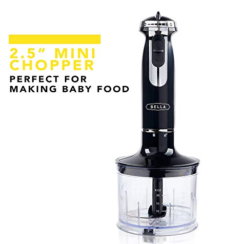 BELLA 10Speed Immersion Blender with Attachments, 350 Watt, Immersion Blender with Dishwasher