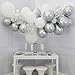 60pcs DIY Balloons Garland with Silver and White Balloons Confetti Balloons Chrome Shiny Metallic Latex Balloons Perfect for Birthday Party Bridal Baby Shower Engagement Wedding Party Decor (Silver)
