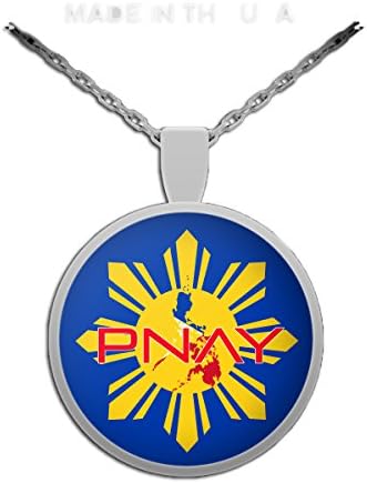 MxT Company Pinay Philippine Flag - Filipina Pride Necklace Round Pendant for Mother's Day, Wife, Sister, Aunt, Birthday Gift