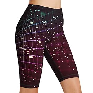 Inaayayi Hoge taille Yoga Shorts Neon Grid Lines Creative Art vrouwen Biker Shorts Tummy Control Fitness Atletische…