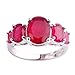 Psiroy 925 Sterling Silver Created Ruby Spinel Filled 5 Stone Engagement Ring Band