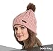 Brook + Bay Pom Pom Beanie Winter Hat for Women - Faux Fur Pompom Warm, Thick & Chunky Soft Cable Knit Hats - Cute & Trendy Cold Weather Knitted Caps - Stylish & Trendy Snow & Ski Beanies for Ladies