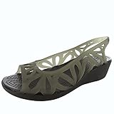 Crocs Women's 14937 Adrina III Mini Wedge Sandal,Black/Black,8 M US