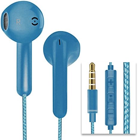 In-Ear Earphones Wired Headphones Earbuds ZJXD 3.5mm earphones With Stereo Mic Remote HEAVY DEEP BASS For Apple iPhone, iPad, iPod, Samsung Galaxy, MP3 Players, HTC, HUAWEI (1 Pack Blue)
