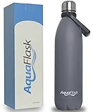 AquaFlask Vacuum Insulated Double Wall Stainless Steel Water Bottle with Handle, Multiple Sizes/Colors