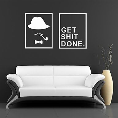DIY Wall Stickers Wall Decals GET SHIT DONE PVC Wall Stickers 4030cmX2,White