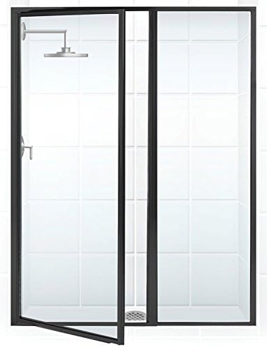 Coastal Shower Doors L31IL18.69B-C Legend Series Framed Hinge Swing Shower Door with Inline Panel in Clear Glass, 44" x 66", Black Bronze