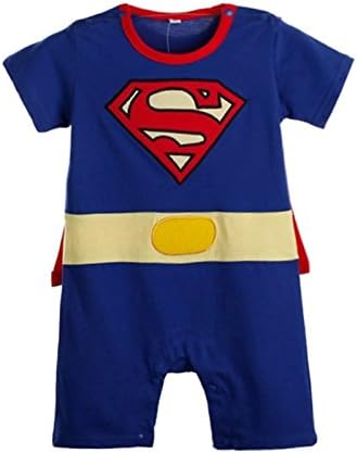 Kiddomania Baby Toddler Boy/ Girl Superhero Bodysuit Romper Onesie Costume (95 (18-24 Months), Superman Plain)