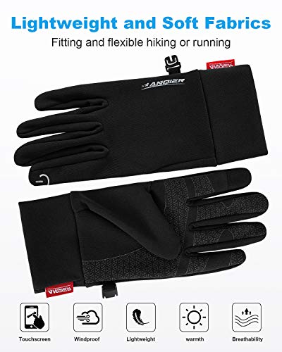 LANYI Winter Gloves Touchscreen Lightweight Windproof Anti-Slip Warm Liner Gloves Cycling Running Driving Climbing Biking Work Outdoor Thin Gloves Women Men