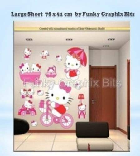 Kids Wall Stickers Large Hello Kitty Girls Bedroom Wall Stickers Bedroom Decor