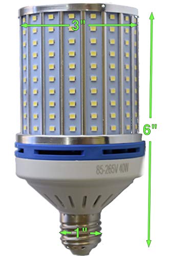 40W LED Corn Light Bulb Daylight 6000k Super Bright 400 Watt equiv. 2 Packs. Large Light Bulbs E26/E27 Cool White Barn, Workshop,Warehouse,Garage,Factory,Porch,Backyard BestCircle