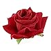 QtGirl Fabric Rose Hair Clips Flower Brooch for Women Teens at Party Ball Wedding (Red)