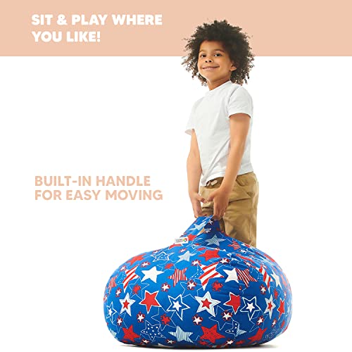 Stuffed Animal Storage Bean Bag Toy Storage Organizer and Bean Bag Chair for Kids Holds up to