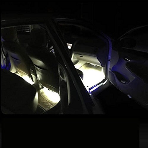 Car Interior Lights, EJ's SUPER CAR 4pcs 36 LED DC 12V Waterproof Atmosphere Neon Lights Strip for Car-Car Auto Floor Lights,Glow Neon Light Strips for All Vehicles (White)