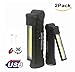 Rechargeable COB LED Slim Light Set: 5W 360 Lumen & 3W 180 Lumen Foldable & 360° Rotates. 5-Modes Portable Multifunctional Torch Light Inspection Light COB LED Work Light w/Magnetic Base USB-Recharge