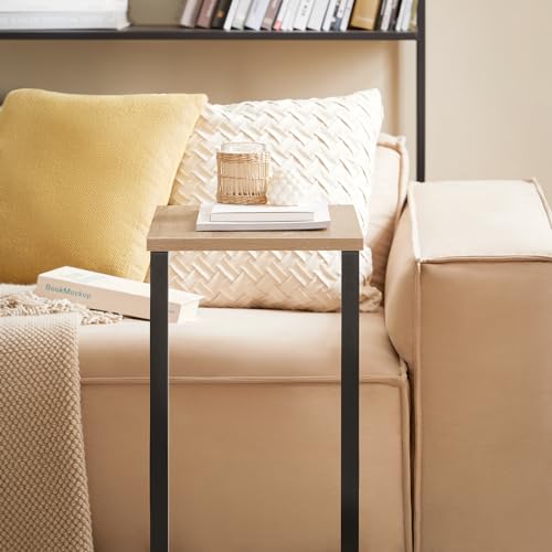 SoBuy Small Table End Tables High Side Table طاوله صغيرهNarrow C-Shaped Coffee Beside Tables Wooden TV Stand Table for Sofa,Living Room,Bedroom,Kithen,Home Office,طاولاتFBT44-N