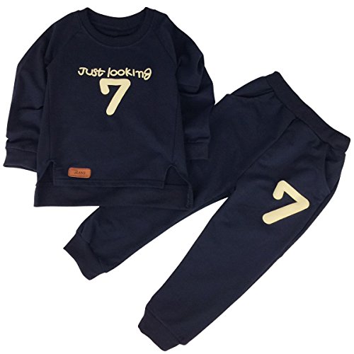 Jastore Baby Boy 2pcs Sport Letters Clothing Sets Top and Pants Fall Clothes (4T, Navy Blue)