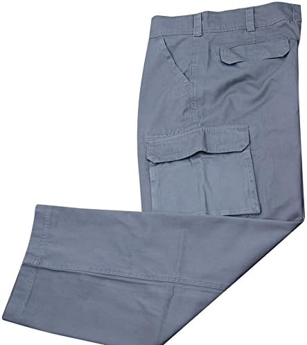 Joe Marlin Men's Casual Cotton Cargo Pants (X-Large 36-38, Grey)