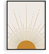 Haus and Hues Framed Wall Art Boho, Southwestern Wall Art Framed, Sun Wall Decor, Contemporary Ar...