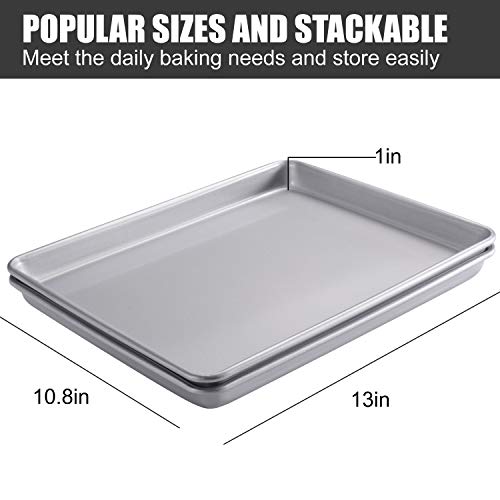 Joho Baking Sheet Pans Cookie Sheet,Nonstick Bakeware Set of 2, Professional Baking Pan Set for Oven,2-Piece,Silver