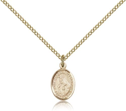 Saint Margaret Of Cortona Medals - Gold Plated St. Margaret of Cortona Pendant Including 18 Inch Necklace