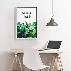 Framed Canvas Home Artwork Decoration Nordic Style Plants Canvas Wall Art for Living Room, Bedroom - 16x24 inches