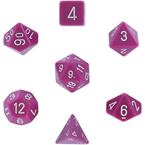 Chessex CHX25427 Dice-Opaque Light Purple/White Set, Multicolor