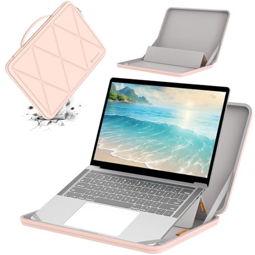 Smatree MS85T Hard EVA Protective Sleeve Case with Stand Compatible for 16 inch Acer Swift Edge 16 Laptop - SFA16-41-R6YS Waterproof Sleeve, Pink