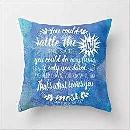Luckyam Throne Glass Sarah J. Maas Book Quote 18x18 Inch Cotton Linen Decorative Pillow Case Throw Pillow.
