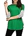 Allegra K Women's Dolman Sleeves Round Neck Striped Dolphin Hem Top Green XL (US 18)