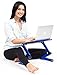 Executive Office Solutions Portable Adjustable Aluminum Laptop Desk/Stand/Table Vented Notebook-MacBook-Ultra Light Weight Ergonomic TV Bed Large Lap Tray Stand Up/Sitting-Blue (EOS-4)